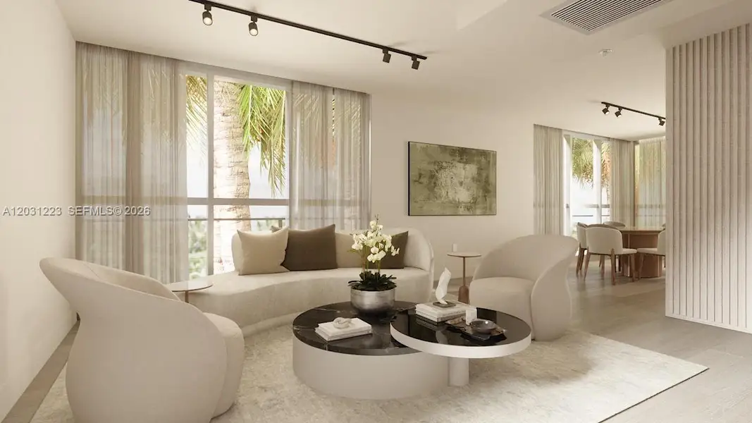 Furnished interior view inside a new home in , Miami Beach (Image 11).