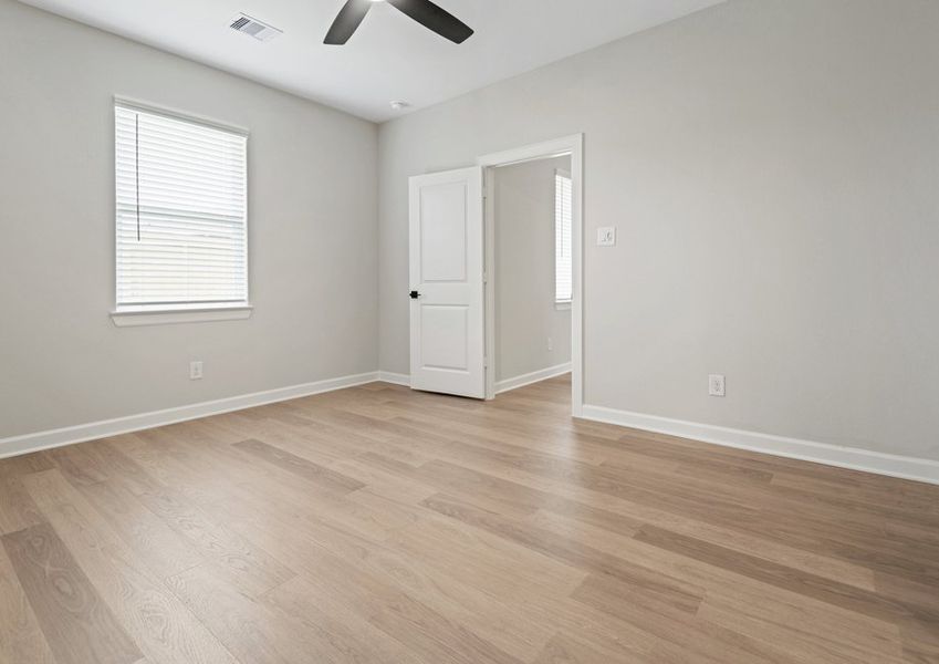 Master bedroom with vinyl flooring
