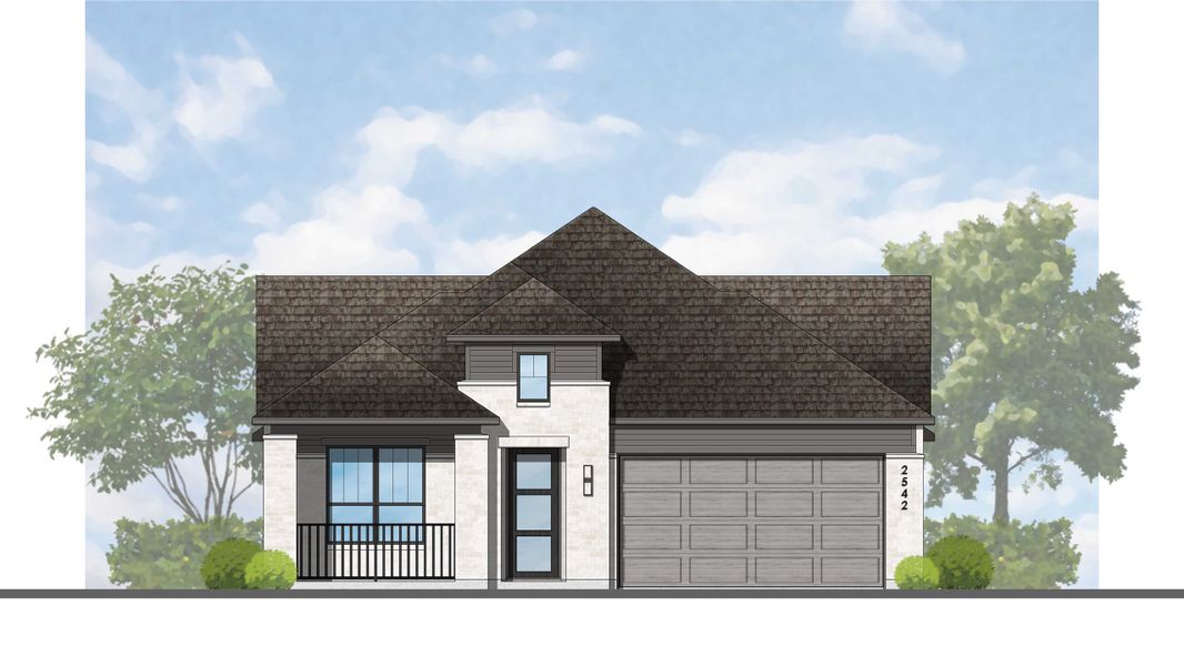 Representative rendering of the exterior for the VanGogh Plan by Highland Homes (Image 29).