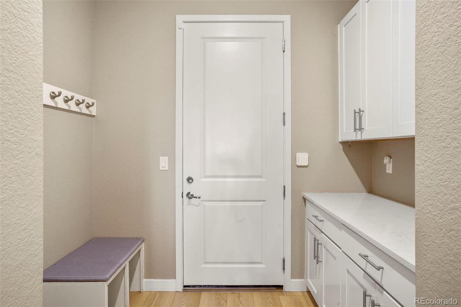 Mudroom with convenient "key drop" and even more storage