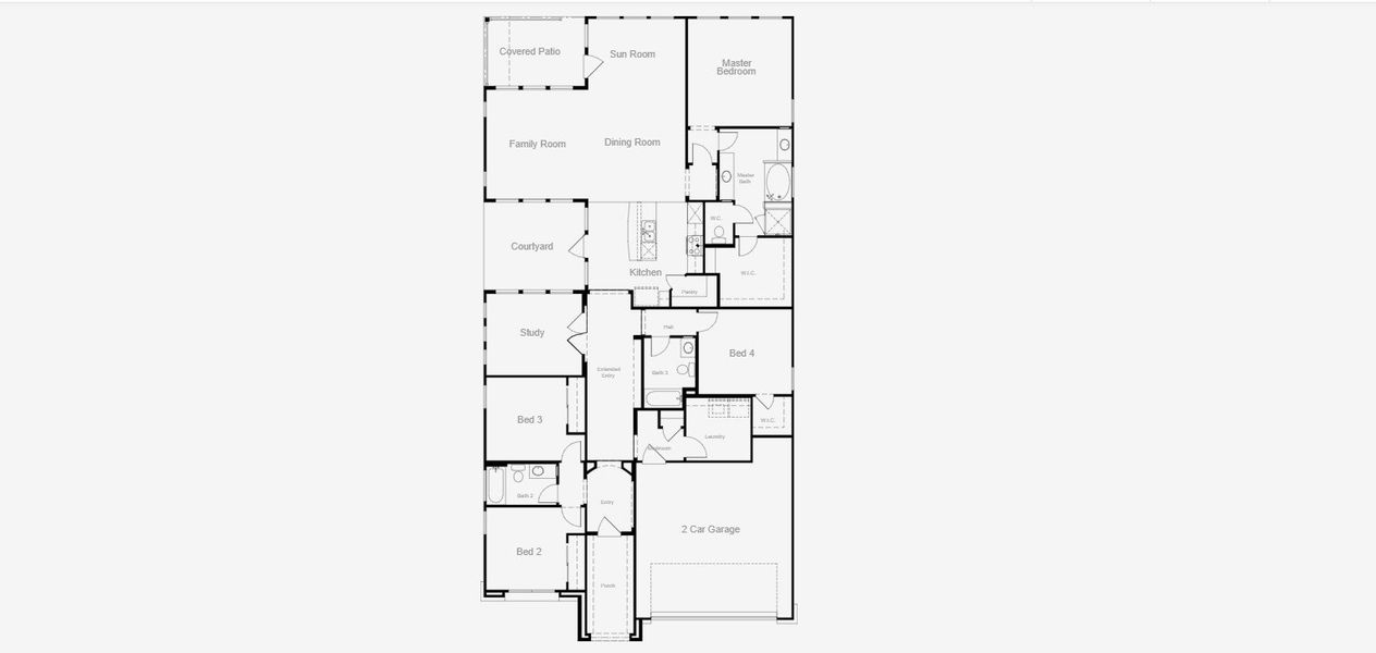 2D floor plan layout for the Plan 2305 by Texas Homes in Ventana, Bulverde, TX (Image 2). 2D floor plan layout for the Plan 2305 by Texas Homes in Ventana, Bulverde, TX (Image 2).