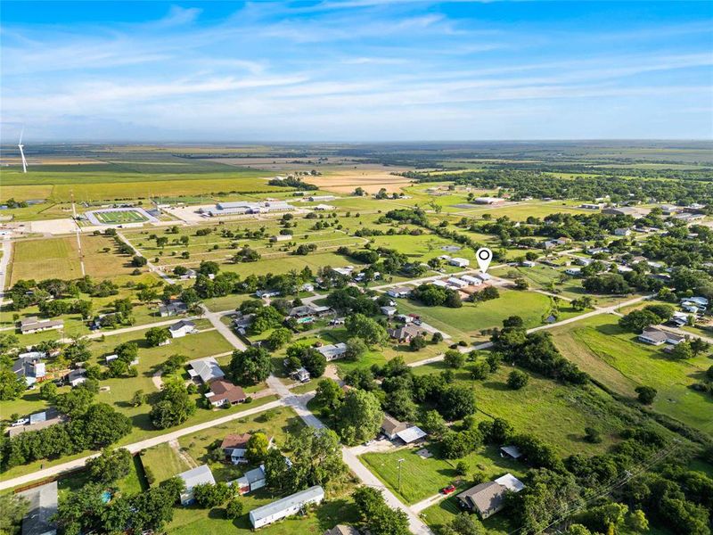 Aerial view of property's location