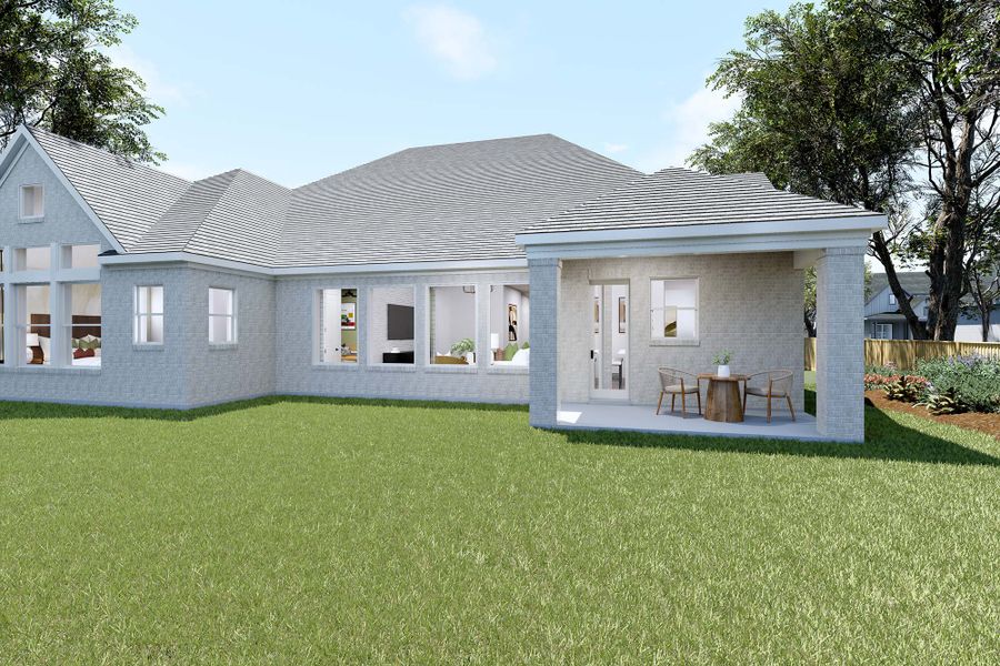 Representative exterior details of a home built from the The Copperglen by David Weekley Homes in The Woodlands Hills 70’, Willis (Image 3).