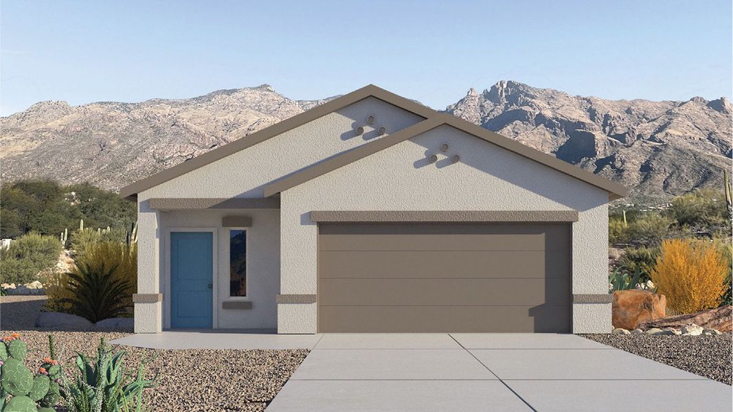 Representative exterior photo of a completed home built from the Diana by D.R. Horton in Blackhawk, Tucson, AZ (Image 1).