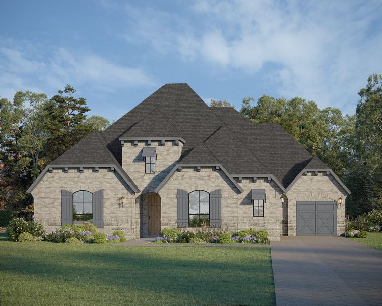 Plan 826 Elevation B w/ Stone