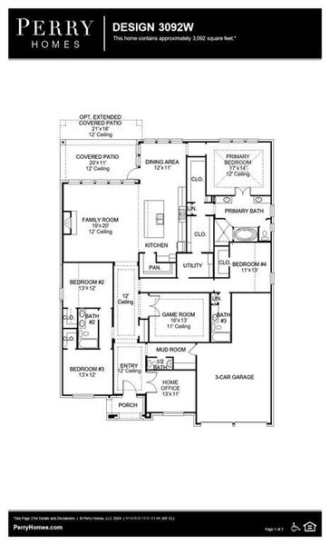 2D floor plan layout of this home in Kresston 65', Magnolia, TX (Image 5).