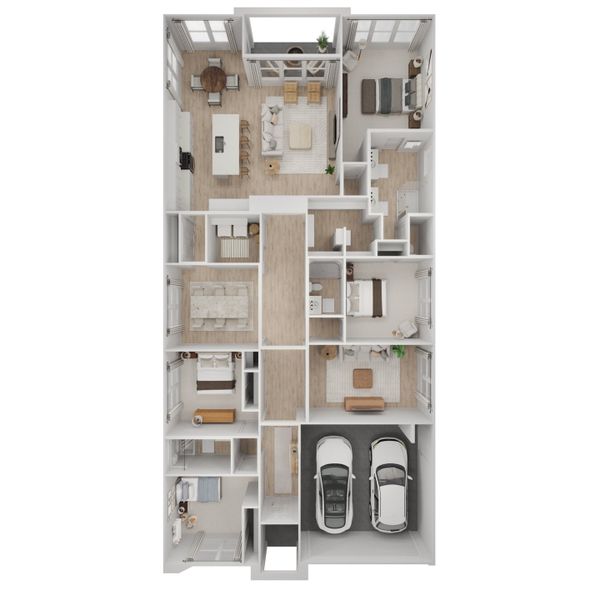 2D floor plan layout for the Warren by K. Hovnanian® Homes in Harvest Pointe, Needville, TX (Image 4). 2D floor plan layout for the Warren by K. Hovnanian® Homes in Harvest Pointe, Needville, TX (Image 4).