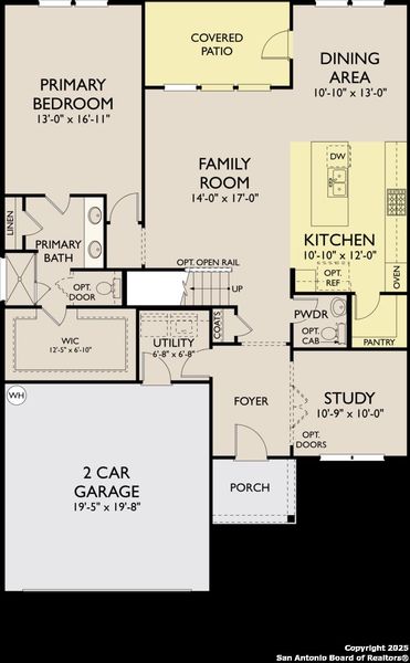 2D floor plan layout of this home in Cordova Trails, Seguin, TX (Image 4).