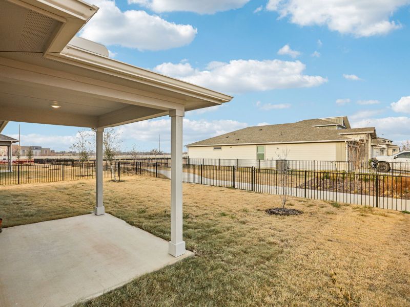 Exterior details and patio area of a home in Lakeside Meadows, Pflugerville (Image 2). Exterior details and patio area of a home in Lakeside Meadows, Pflugerville (Image 2).