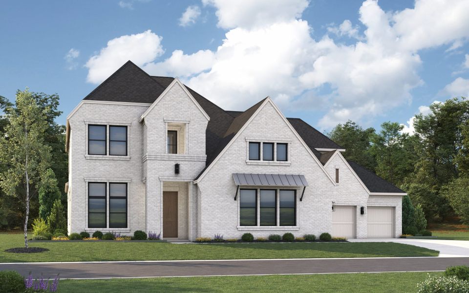 Representative exterior photo of a completed home built from the 6081 by Tradition Homes in Mustang Lakes, McKinney, TX (Image 1). Representative exterior photo of a completed home built from the 6081 by Tradition Homes in Mustang Lakes, McKinney, TX (Image 1).
