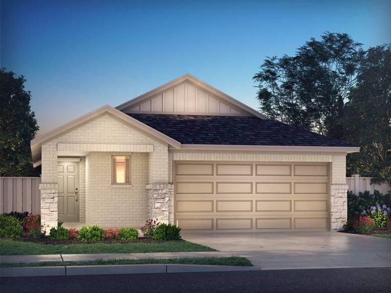 Front exterior of a new home in Montgomery Oaks - Premier, Conroe, TX, highlighting curb appeal (Image 1).