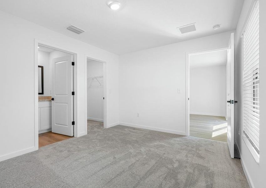 Beautifully lit master bedroom