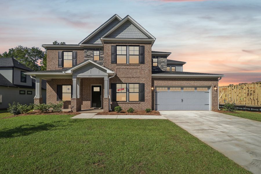Representative exterior photo of a completed home built from the Austin II by Great Southern Homes in Edwards Ridge, Central, SC (Image 20).