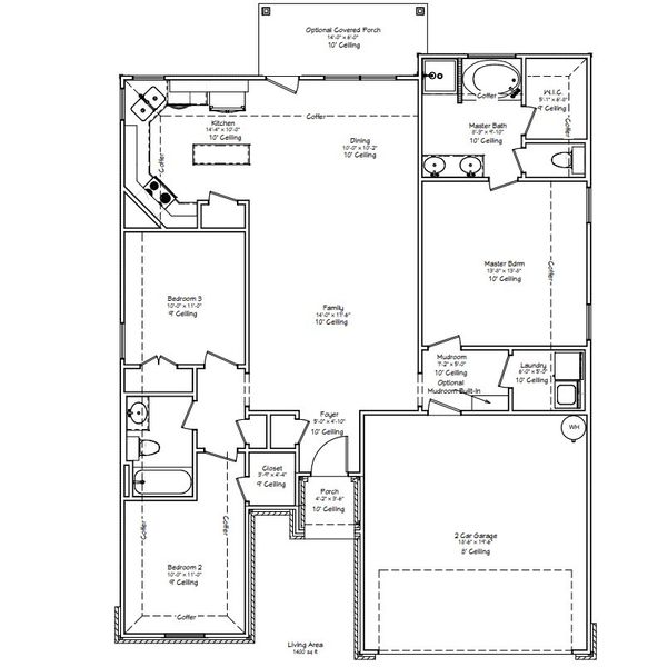 2D floor plan layout for the The Holly by Avonley Homes in Pinemont, Bryan, TX (Image 2). 2D floor plan layout for the The Holly by Avonley Homes in Pinemont, Bryan, TX (Image 2).
