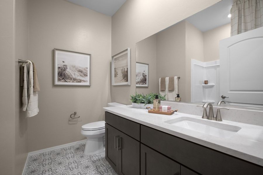 Upgraded extended vanity at bath 2