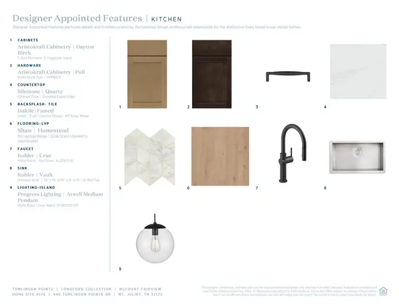 Sample of building materials used in homes in Tomlinson Pointe, Mount Juliet (Image 7).