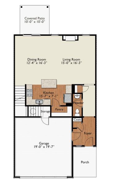 2D floor plan layout of this home in Reidville Town Center, Reidville, SC (Image 2).