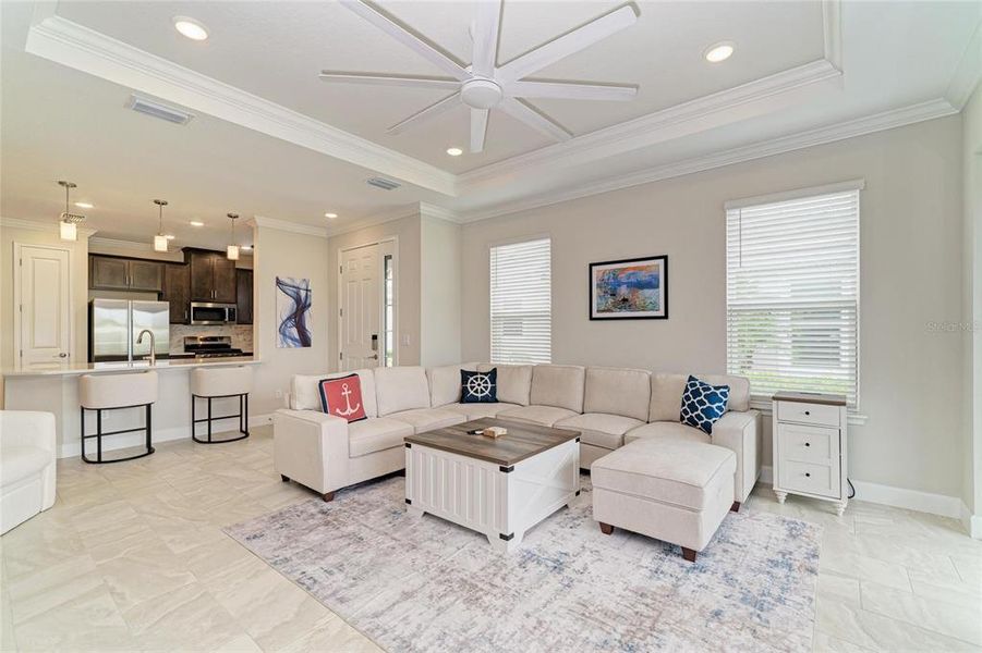 Furnished interior view inside a new home in Esplanade at Azario Lakewood Ranch, Lakewood Ranch (Image 11). Furnished interior view inside a new home in Esplanade at Azario Lakewood Ranch, Lakewood Ranch (Image 11).