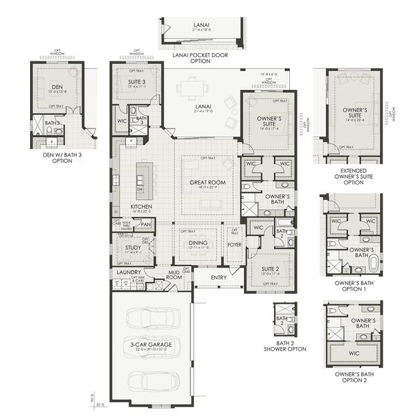 2D floor plan layout for the Islander by Homes by Towne in Shellstone at Waterside, Sarasota, FL (Image 4).