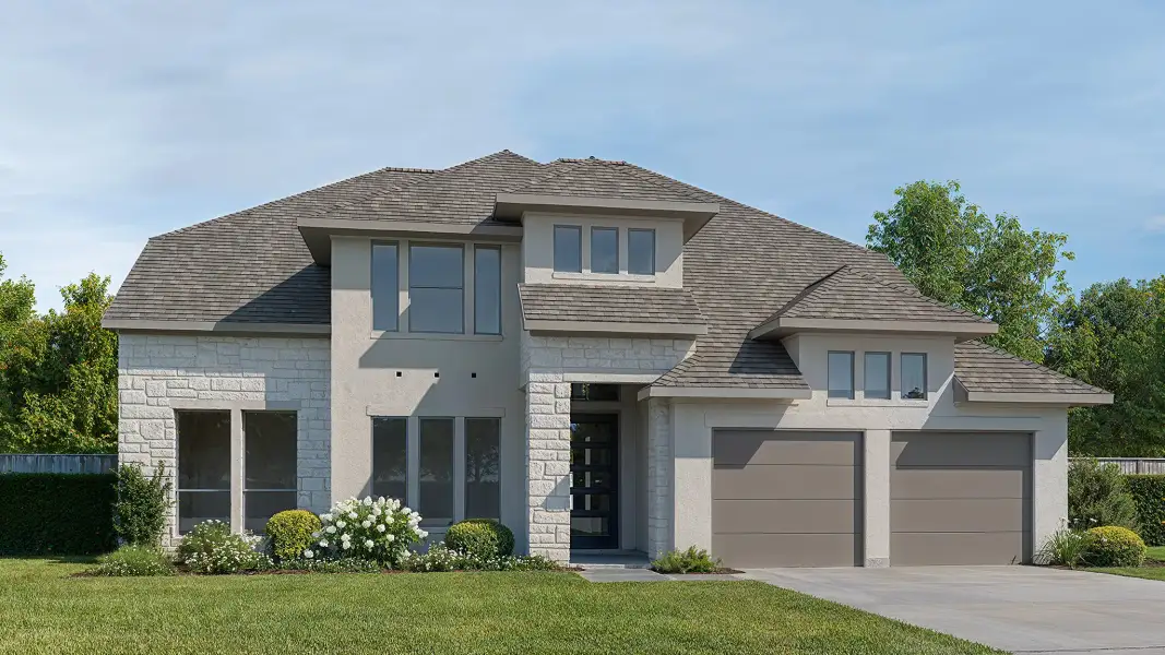 Representative exterior photo of a completed home built from the 3399W by Perry Homes in Briarley, Montgomery, TX (Image 25).