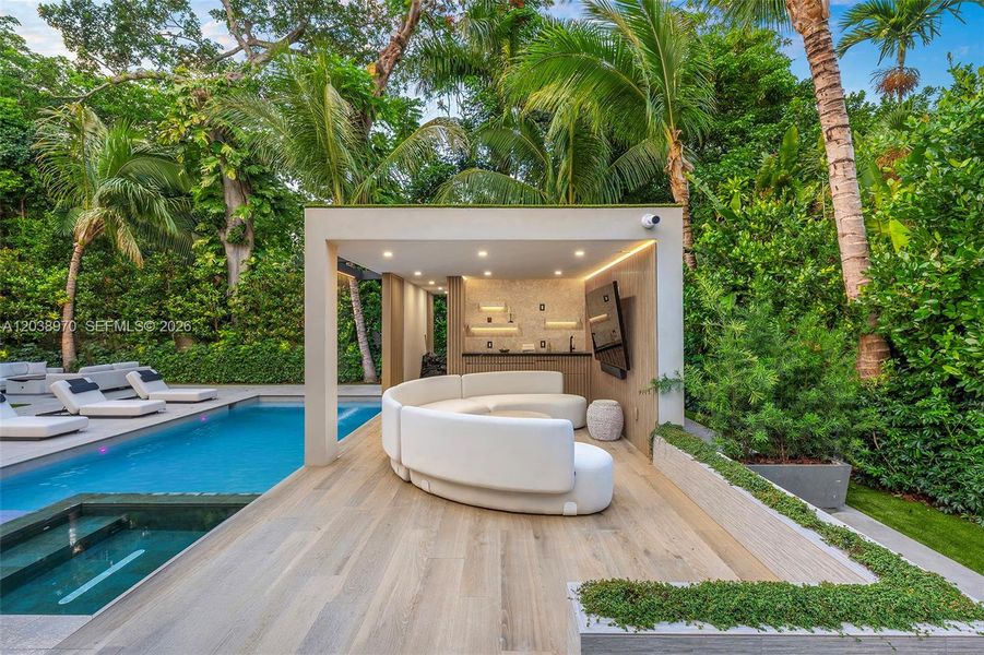 Exterior details and patio area of a home in , Miami (Image 27). Exterior details and patio area of a home in , Miami (Image 27).