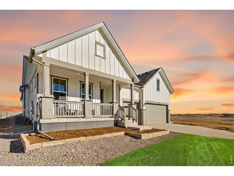 Exterior details and patio area of a home in Farmstead, Berthoud (Image 20).