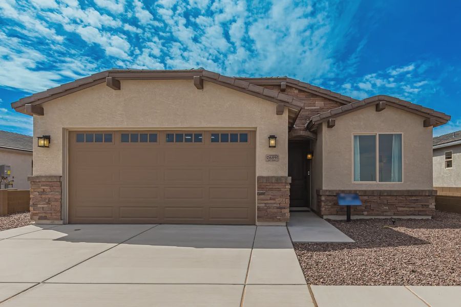 Representative exterior photo of a completed home built from the 1901 by Elliott Homes in Camilo at Santana, Yuma, AZ (Image 23).