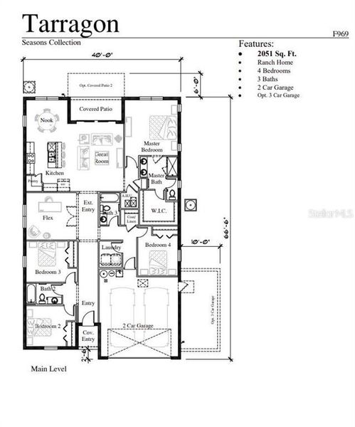 2D floor plan layout of this home in Pine Grove Reserve, St. Cloud, FL (Image 3).