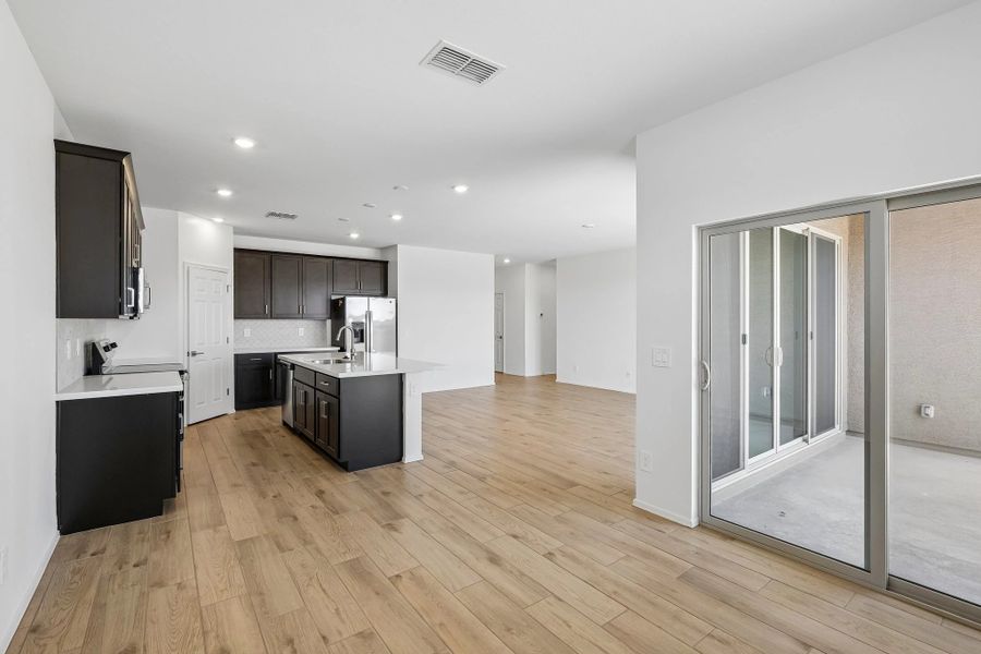 Dining into kitchen and great room