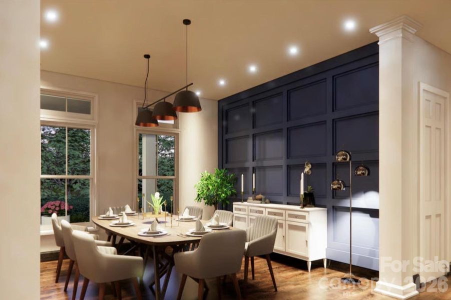 View of Dining Room of Proposed Modern Farmhouse