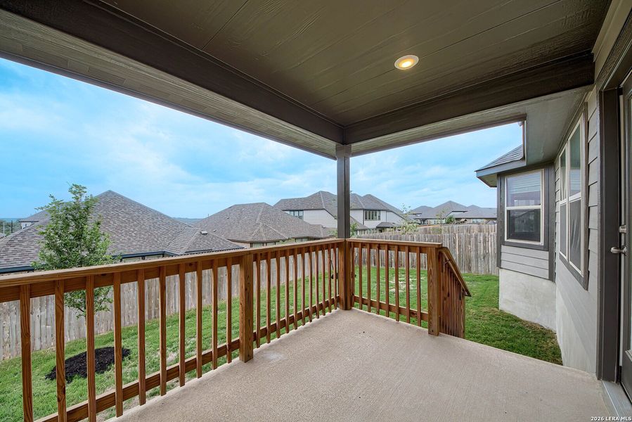 Exterior details and patio area of a home in Arcadia Ridge - Classic Series, San Antonio (Image 22).