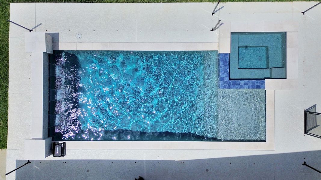 Custom built-in pool and hot tub. Custom built-in pool and hot tub.