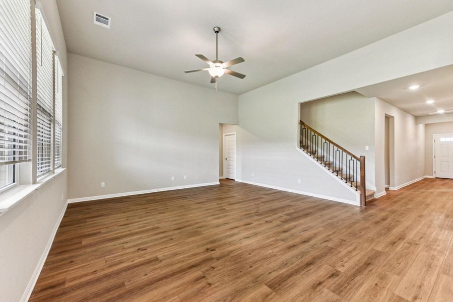 Large living room with Luxury Vinyl  Plank flooring