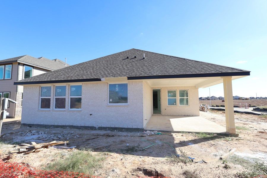 Backyard with covered patio - still under construction!