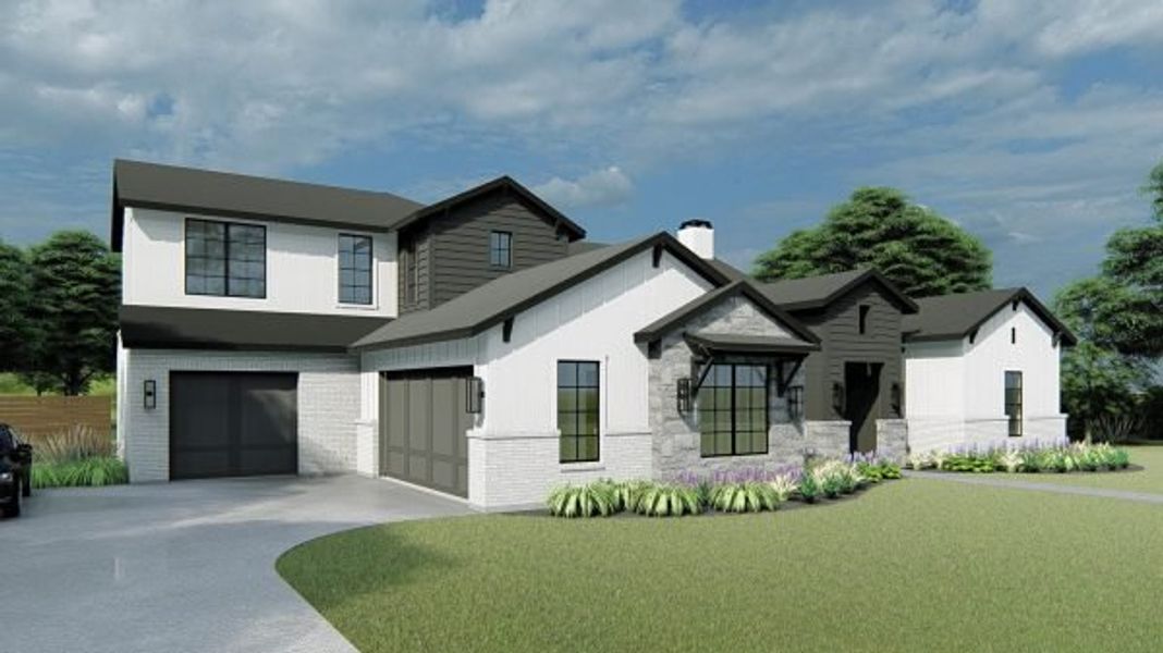 Front exterior of a new home in The Vines, Haslet, TX, highlighting curb appeal (Image 5).