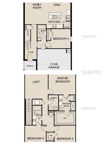 2D floor plan layout of this home in Hidden Creek, Zephyrhills, FL (Image 4).