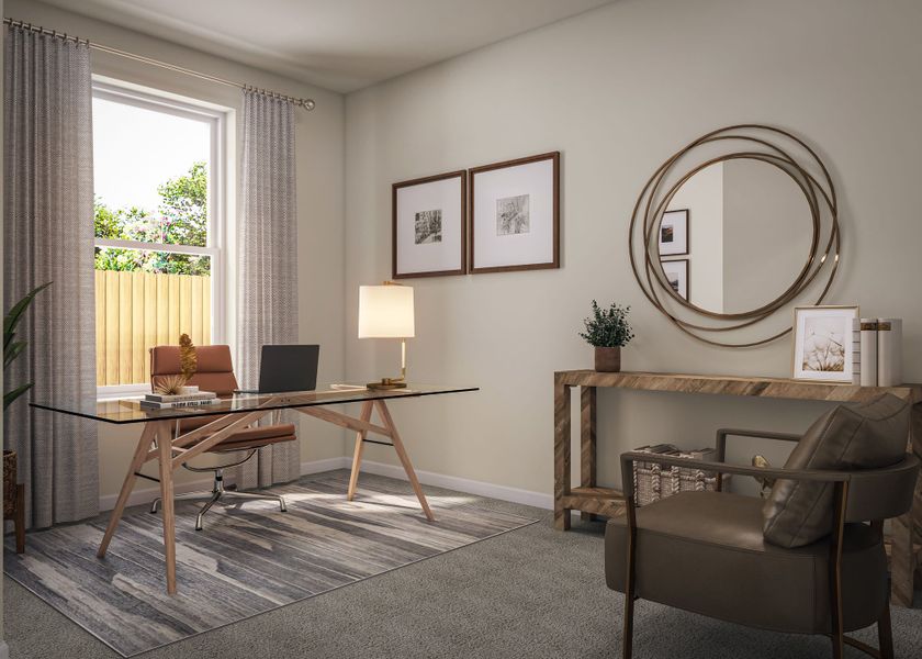 Representative furnished interior of a home built from the Spyglass by Tri Pointe Homes in Flora, Hutto (Image 8).