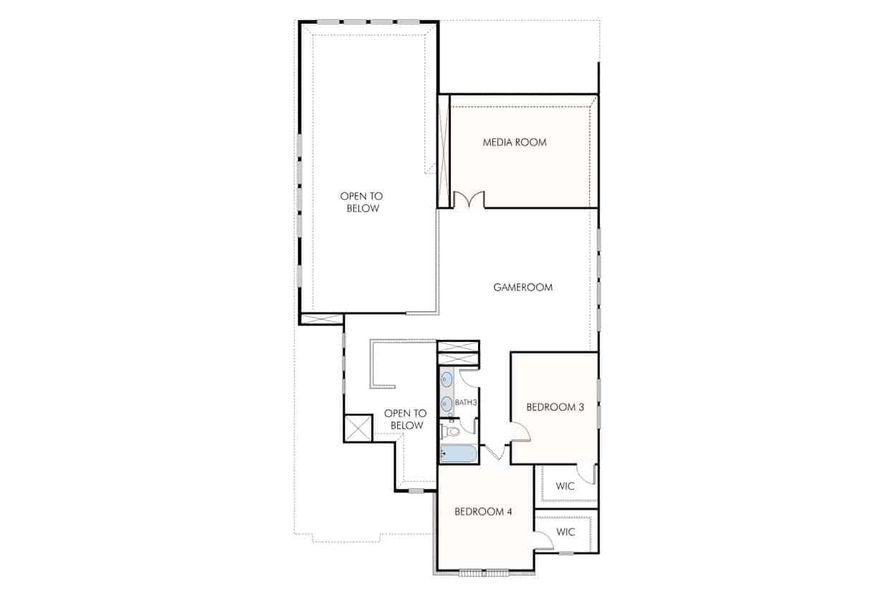 2D floor plan layout of this home in Santa Rita Ranch, Liberty Hill, TX (Image 3).