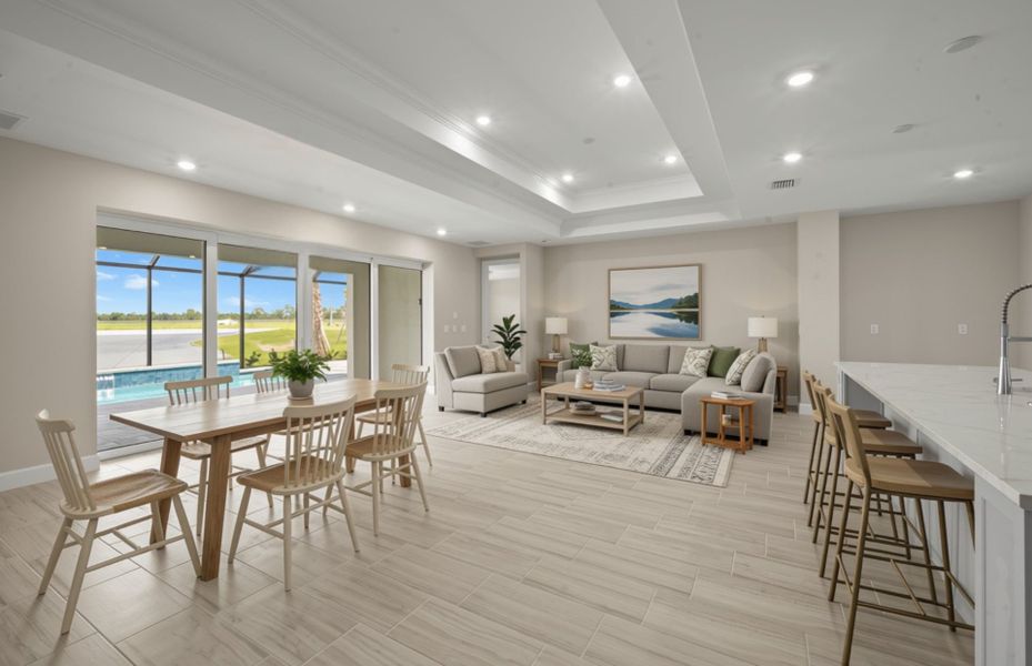 Furnished interior view inside a new home in Del Webb Oak Creek, North Fort Myers (Image 10).