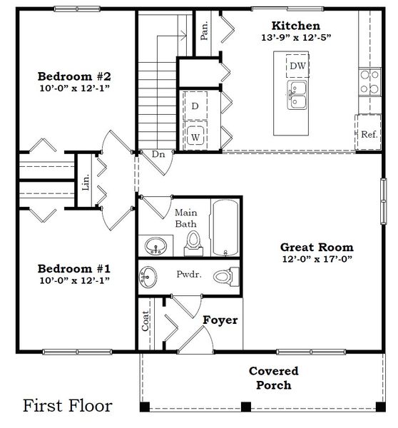 2D floor plan layout for the The Liberty For The Jackson 100 Program by Norfolk Homes in Jackson 100 Program, Jackson, MI (Image 4).