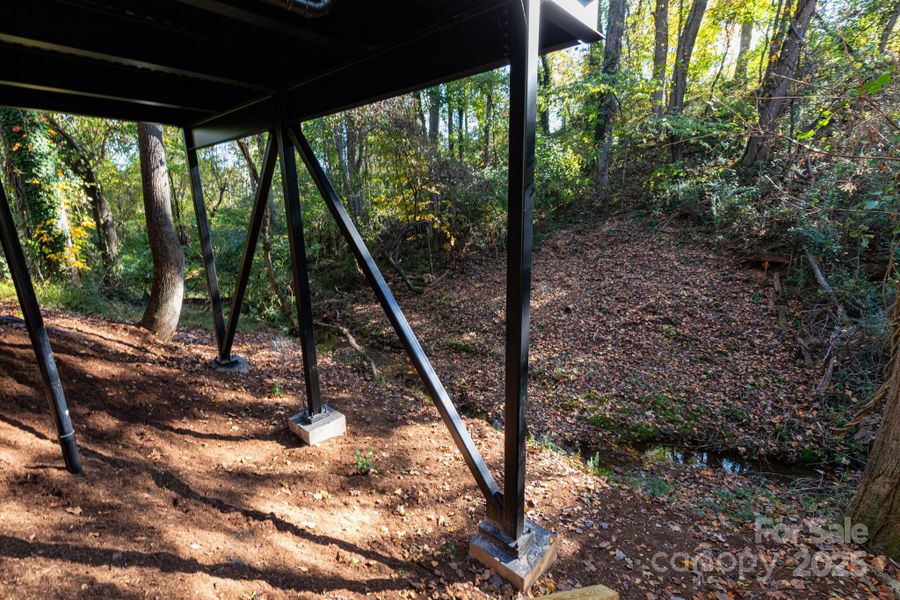 Under the home, looking towards creek Under the home, looking towards creek