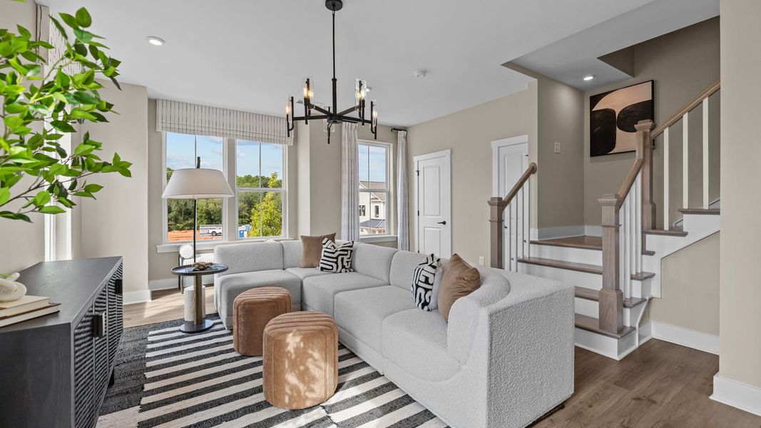 Furnished interior view inside a new home in The River District Townhomes, Charlotte (Image 11).