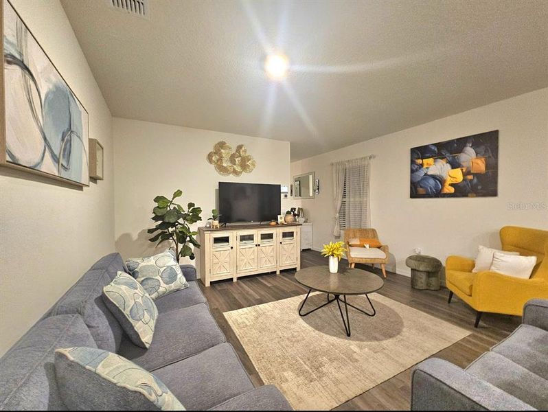 Furnished interior view inside a new home in Windrose, Apopka (Image 3). Furnished interior view inside a new home in Windrose, Apopka (Image 3).