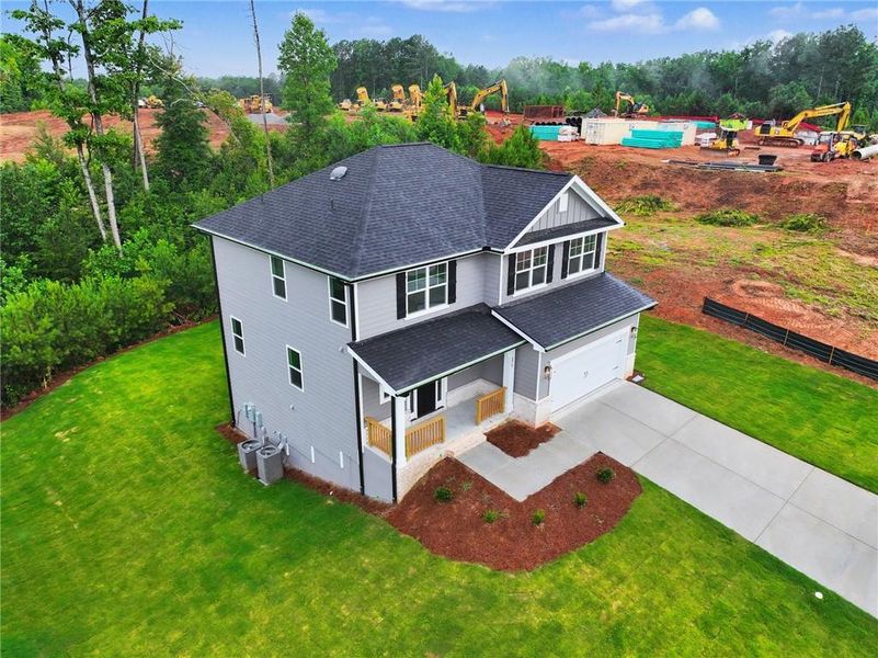 Front exterior of a new home in Thunder Ridge, Dawsonville, GA, highlighting curb appeal (Image 29).