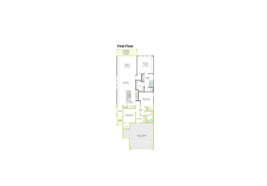2D floor plan layout of this home in The Meadows, Denton, TX (Image 4).