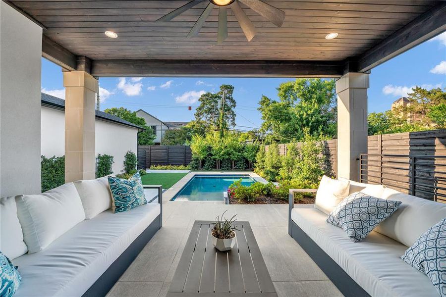 Exterior details and patio area of a home in , Dallas (Image 4). Exterior details and patio area of a home in , Dallas (Image 4).