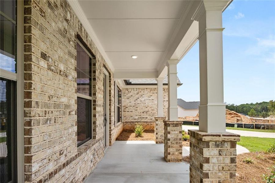 Exterior details and patio area of a home in Soleil Belmont Park, Canton (Image 27). Exterior details and patio area of a home in Soleil Belmont Park, Canton (Image 27).