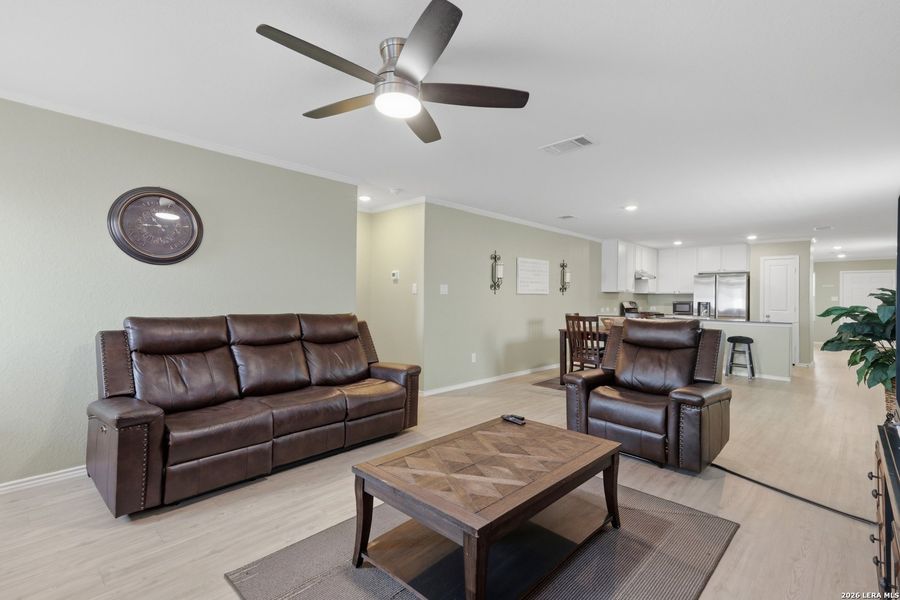 Furnished interior view inside a new home in Crescent Hills, San Antonio (Image 7). Furnished interior view inside a new home in Crescent Hills, San Antonio (Image 7).