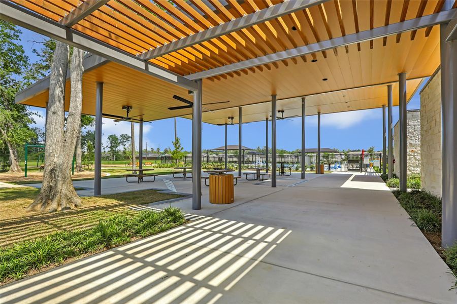 Large picnic area at the community pool.