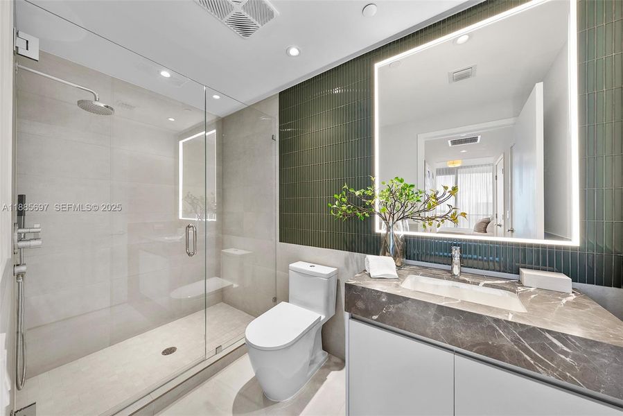 Furnished interior view inside a new home in Five Park, Miami Beach (Image 35).